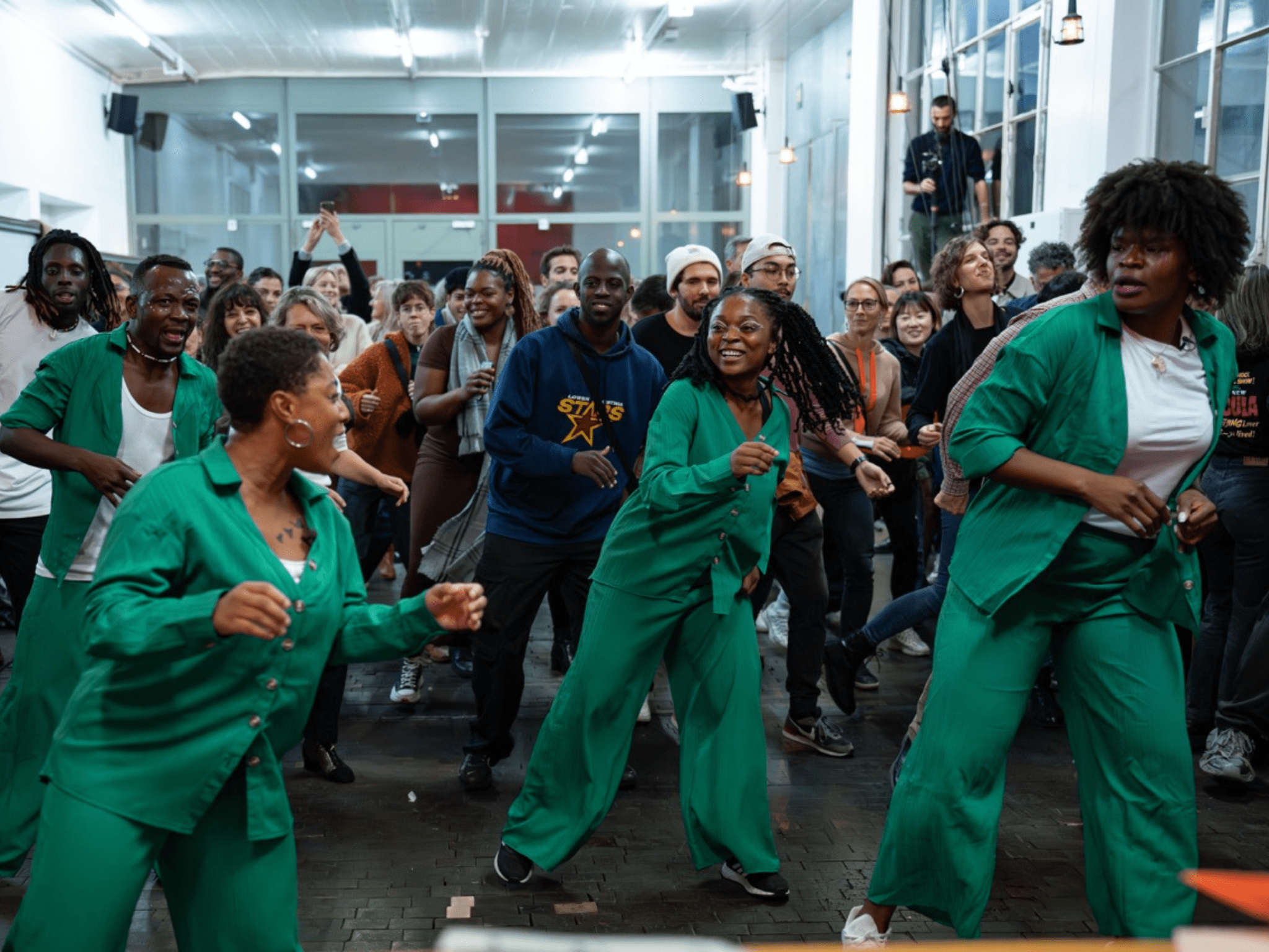 View of the opening of Re/member Your House at Centre d’Art Contemporain Genève and of the performance Afrodance with the Roots, 2023